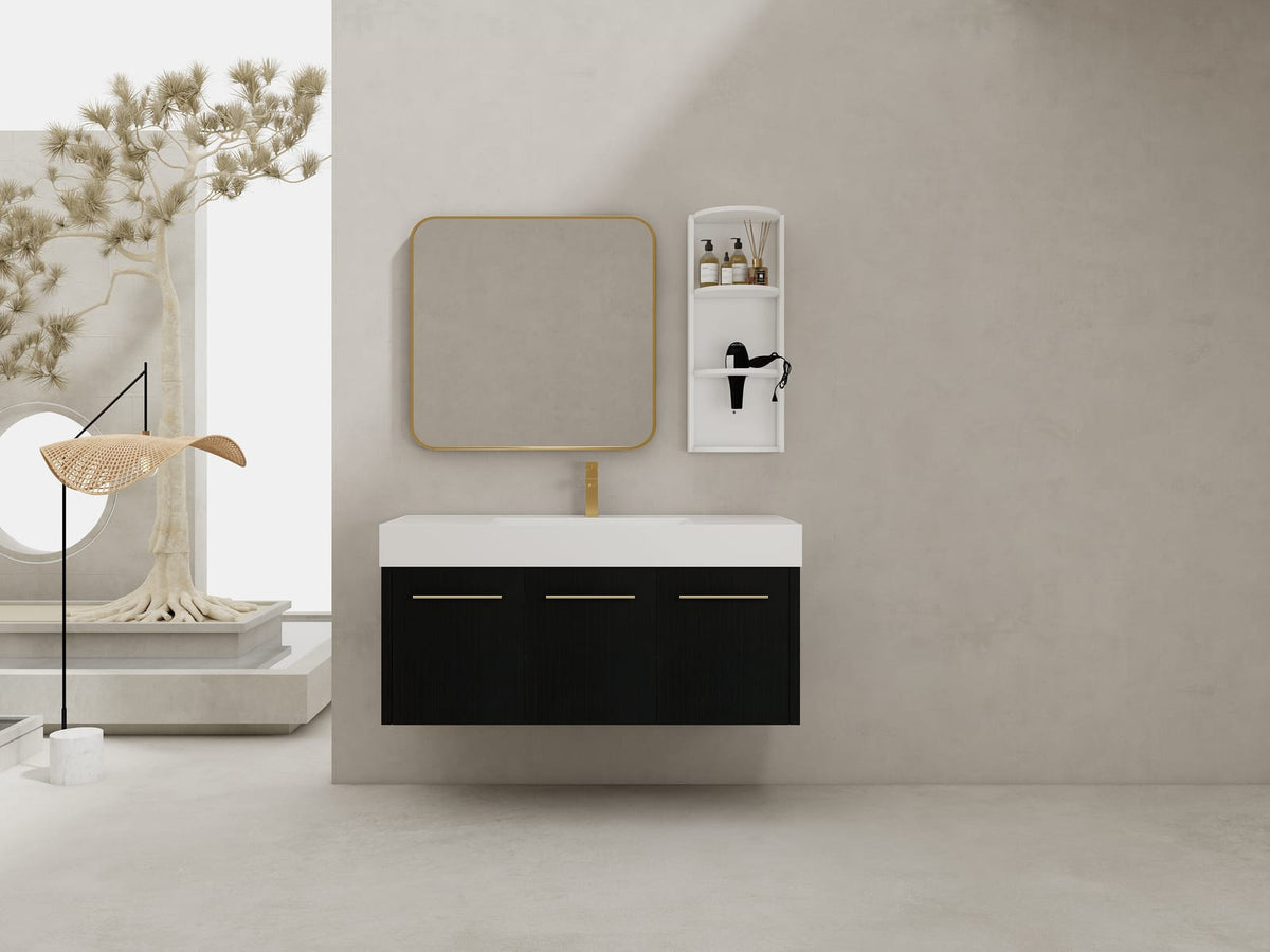 47 Inch Black Chestnut Bathroom Vanity with Sink