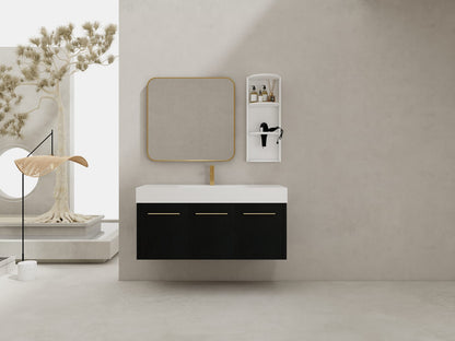 47 Inch Black Chestnut Bathroom Vanity with Sink