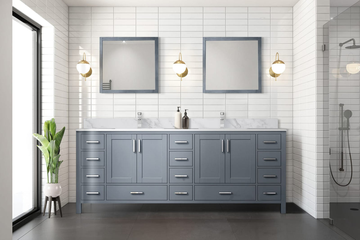 Dark Grey Double Bath Vanity - 84 Inch Wide