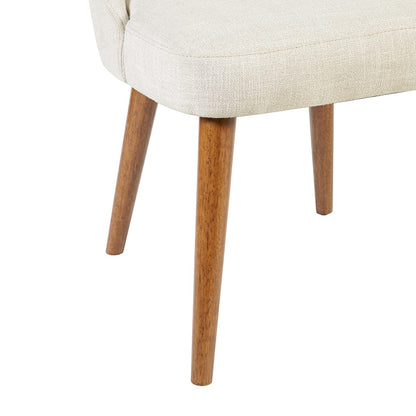 Cream Polyester Dining Chairs Set of 2