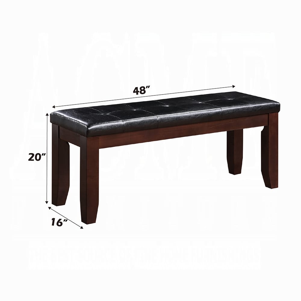 Black & Cherry Wood Dining Bench - 48" Long for Bedroom