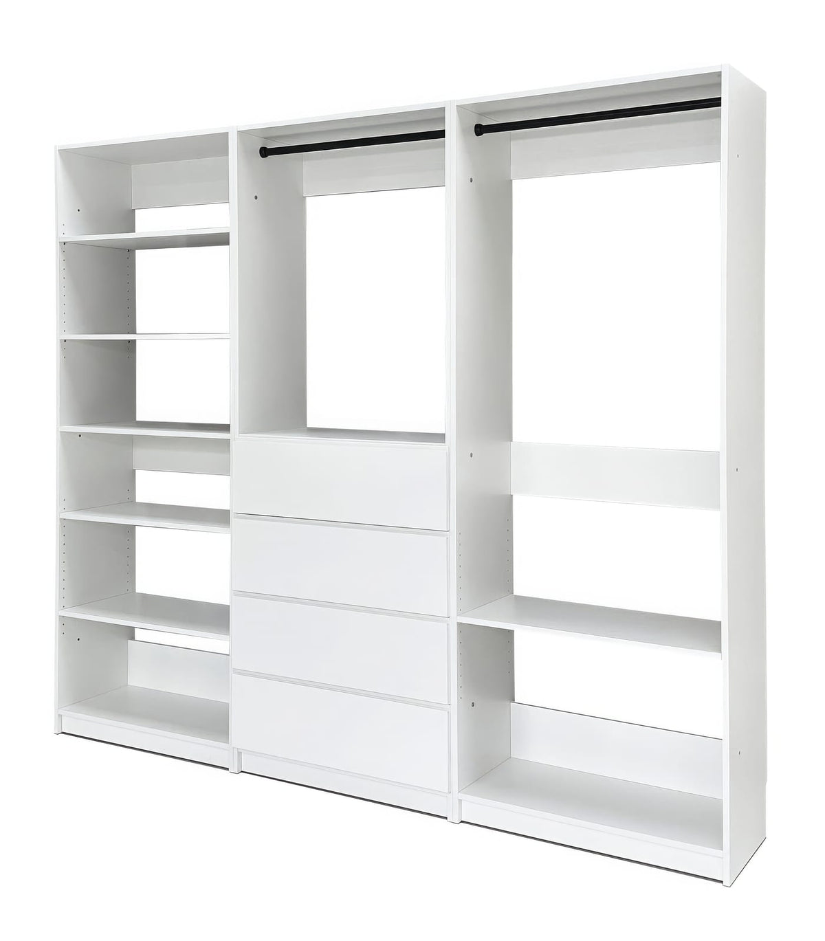 Small White Wood Closet System - Freestanding Walk In