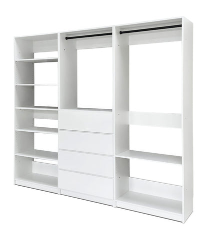 Small White Wood Closet System - Freestanding Walk In