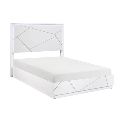 Glamorous White Queen Size Bed Frame - LED Lighting