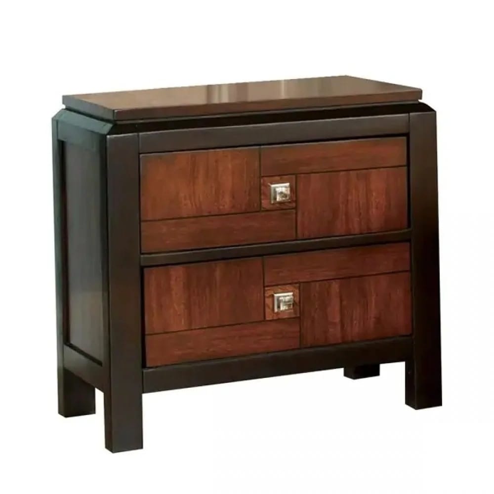Multicolor Solid Wood Bedside Cabinet - 2 Drawers