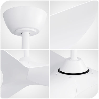 38 Inch White ABS Ceiling Fan DC Motor Remote
