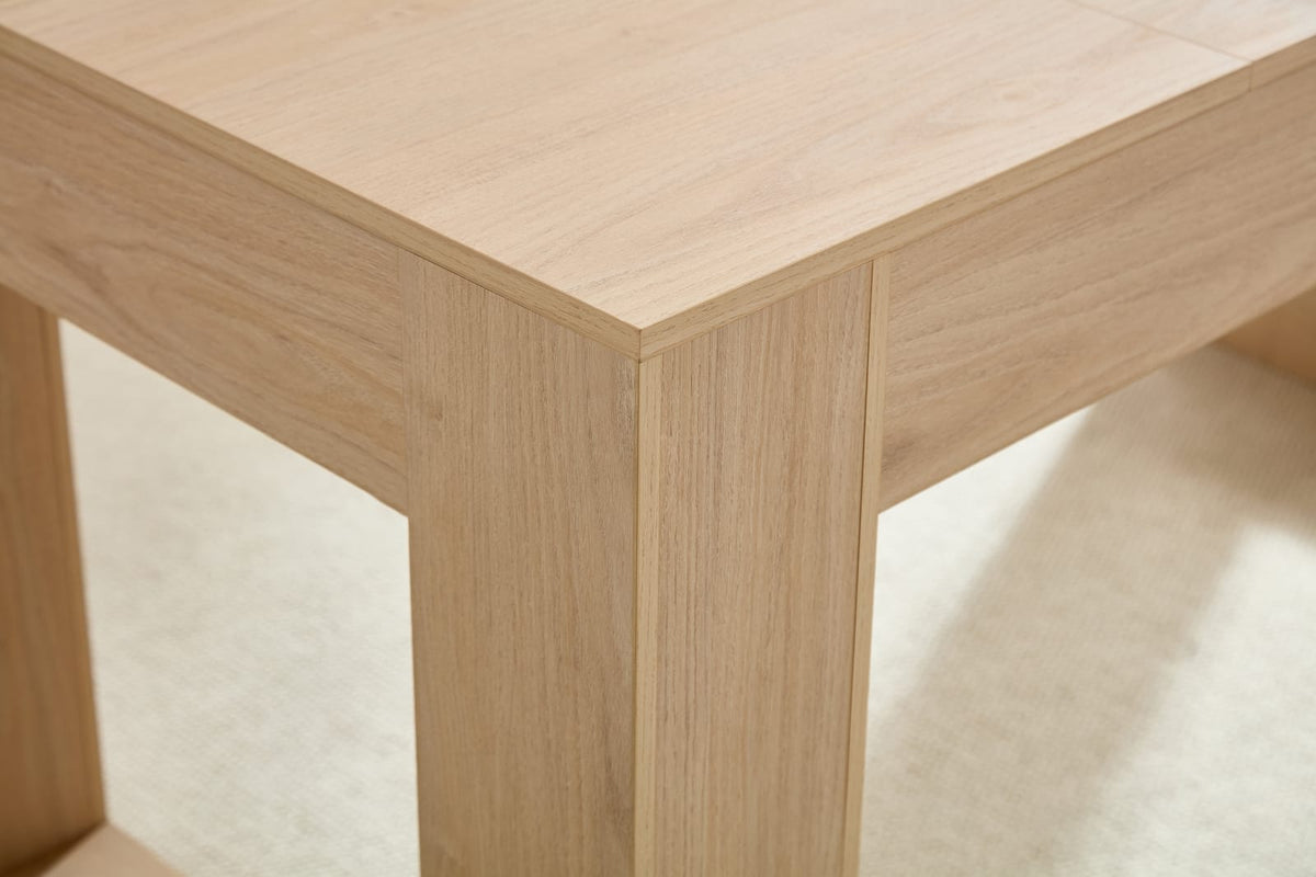 4-6 Person Farmhouse Dining Table - Wood MDF Tabletop