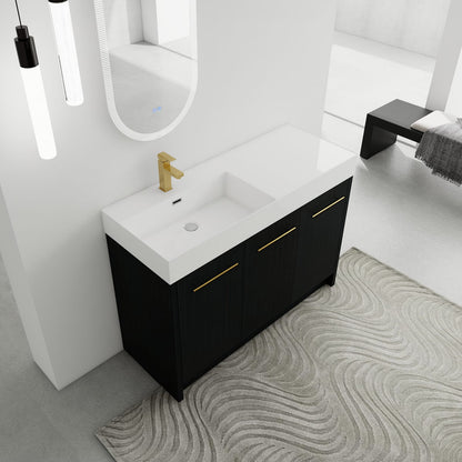48 Inch Bathroom Vanity - Black Chestnut Plywood Storage