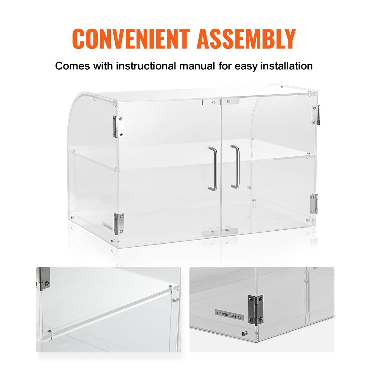 Clear Acrylic Bakery Display Case with Magnetic Door for Snacks for Living Room