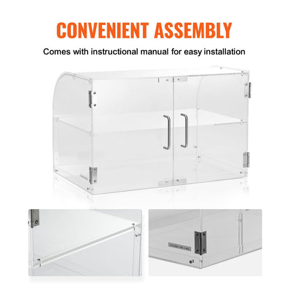 Clear Acrylic Bakery Display Case with Magnetic Door for Snacks for Living Room