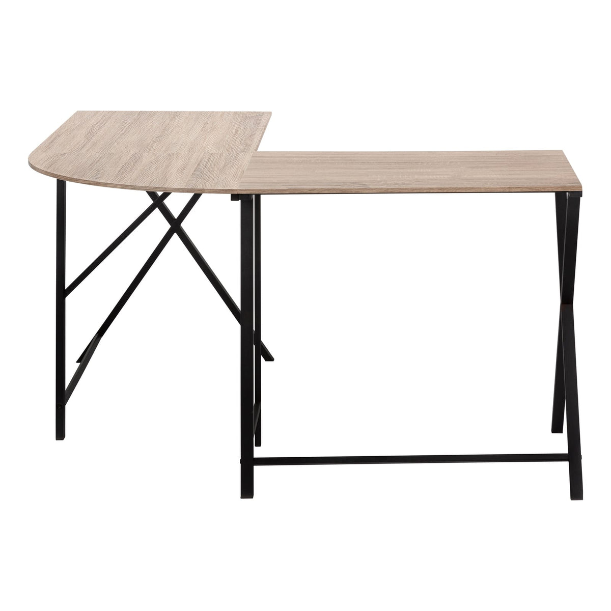 L Shape Computer Desk - 55" Taupe MDF Office Desk for Home Office
