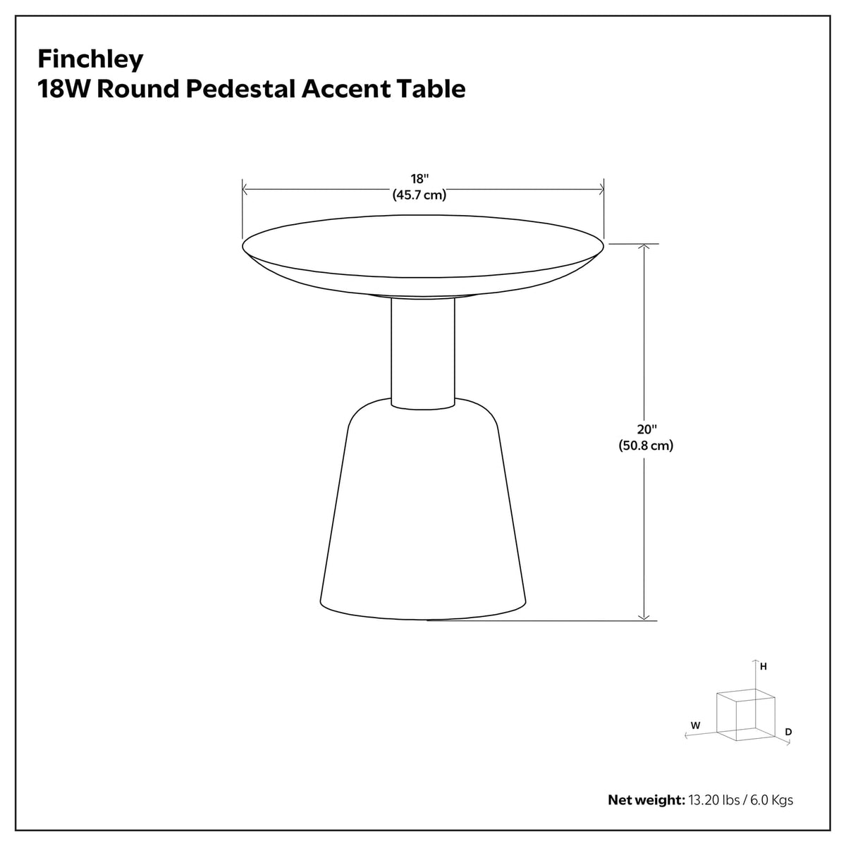Small Round Wood Side Table - White Washed