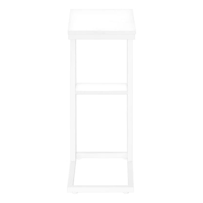 White C-Shaped Accent Table - Bedroom or Living Room