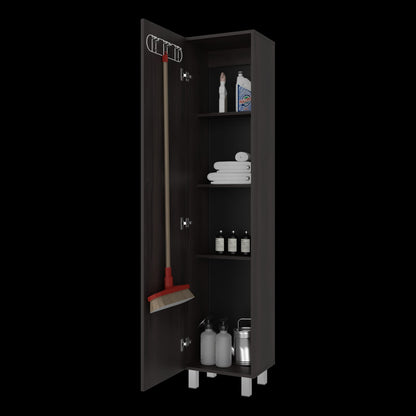 Brown Engineered Wood 4 Shelf Cabinet Storage