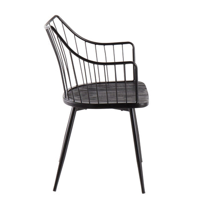 Black Wood Spindle Dining Chair - Farmhouse Style