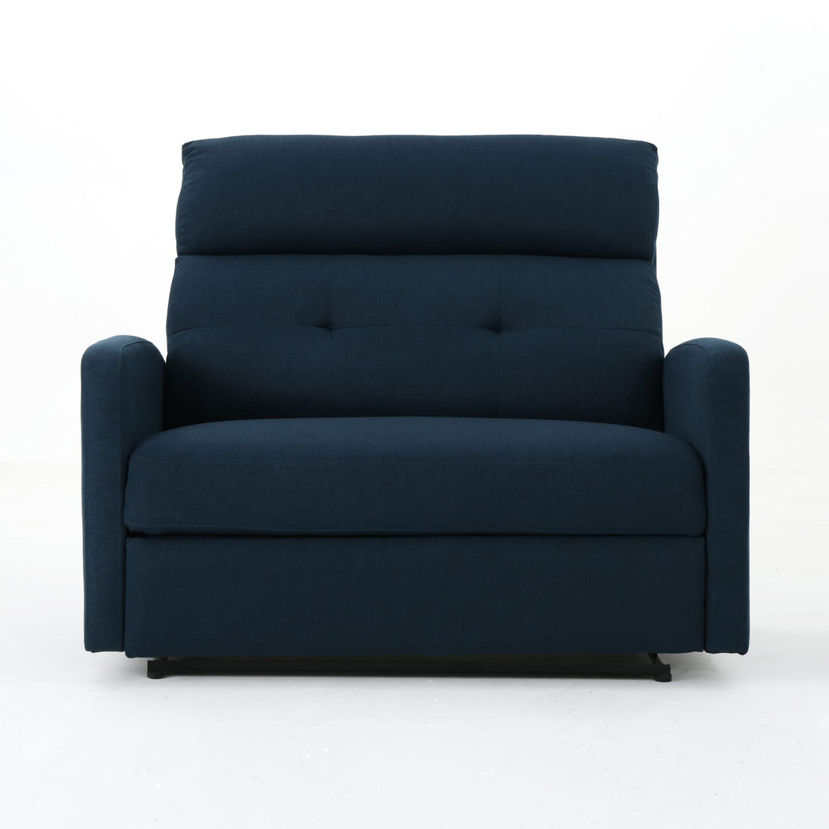 Navy Blue Fabric Loveseat Recliner - 64.25" D Reclining Sofa for Living Room