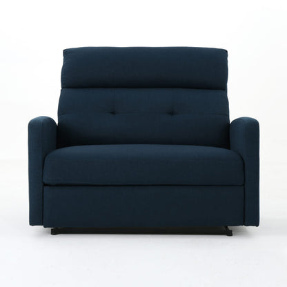 Navy Blue Fabric Loveseat Recliner - 64.25" D Reclining Sofa for Living Room