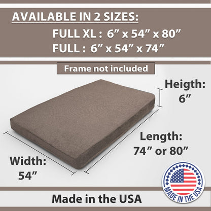 Full XL Polyester Futon Mattress - Memory Foam Sofa Bed Cushion for Living Room