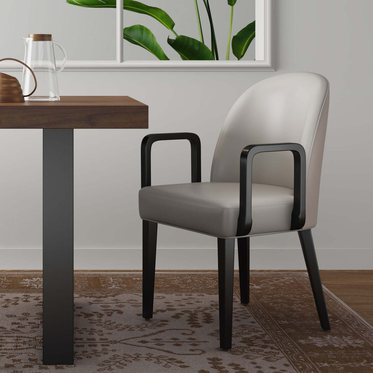 Light Grey Wood Armchair - Dining Room Seating