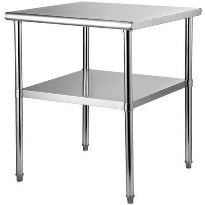 Stainless Steel Prep Table - 30x30 Inch Heavy Duty Workstation