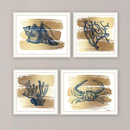 Multi-Colored Wood Paper Wall Art - 4 Piece Living Room Decor