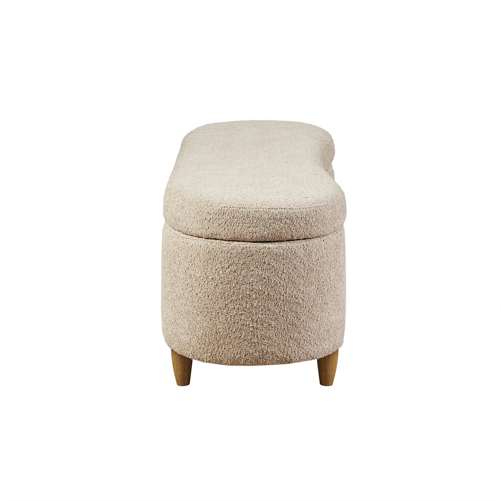 Taupe Polyester Flip Top Storage Bench - 16.5" x 48"
