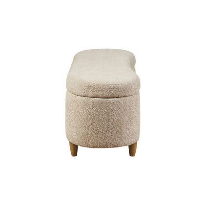Taupe Polyester Flip Top Storage Bench - 16.5" x 48"