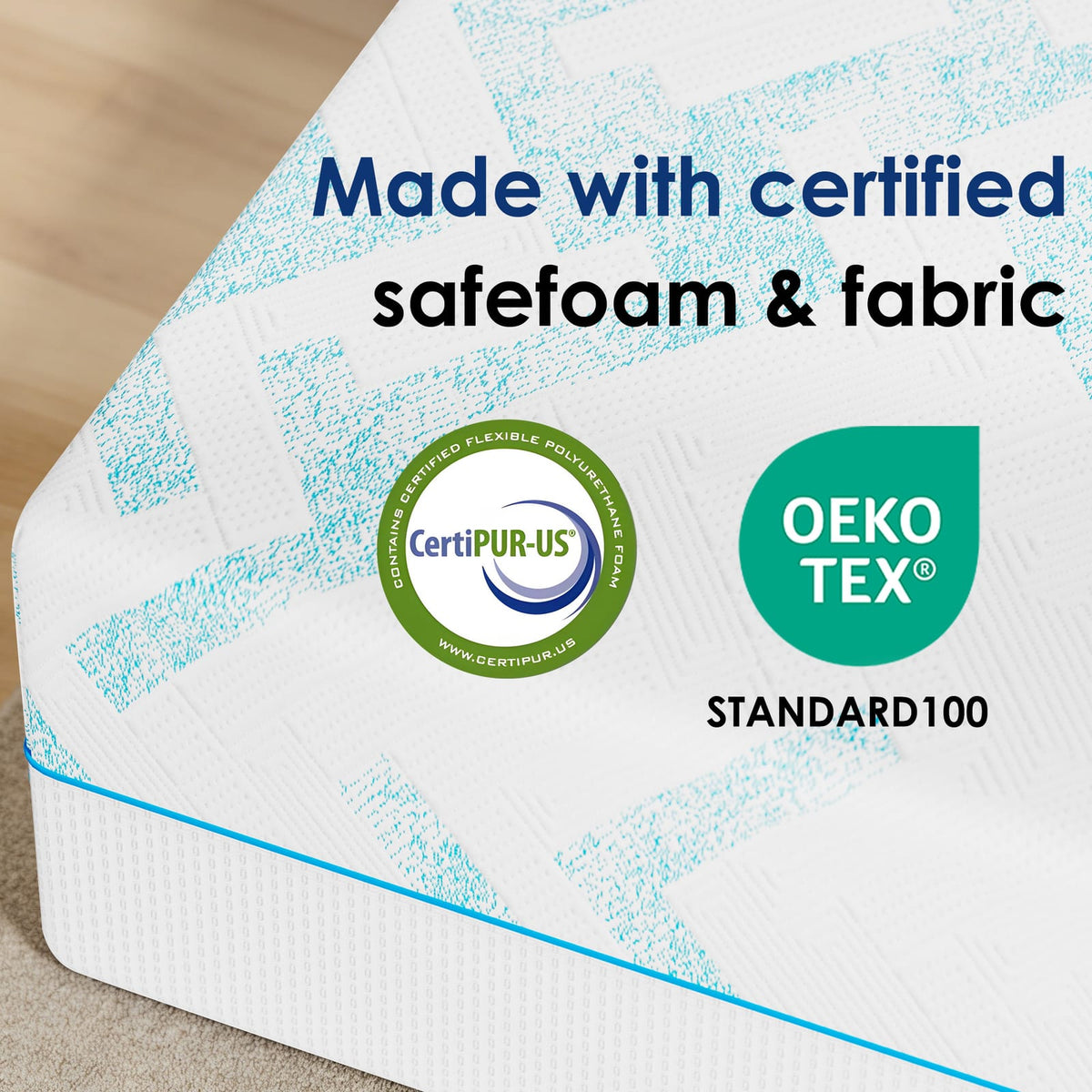Short Queen Memory Foam Mattress - 8 Inch White for Bedroom