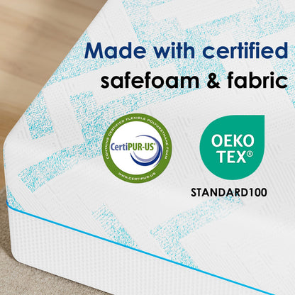 Short Queen Memory Foam Mattress - 8 Inch White for Bedroom
