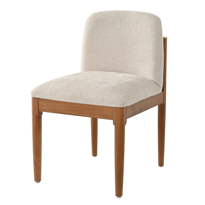 Beige Walnut Dining Chairs - Set of 2 Modern Dining Room Chairs