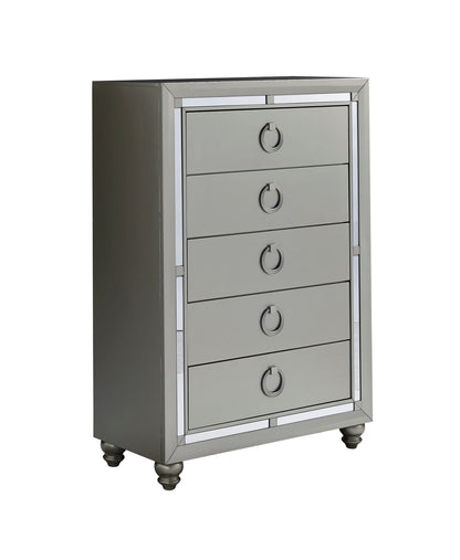 Silver Grey Modern Bedroom Dresser 33.27" W