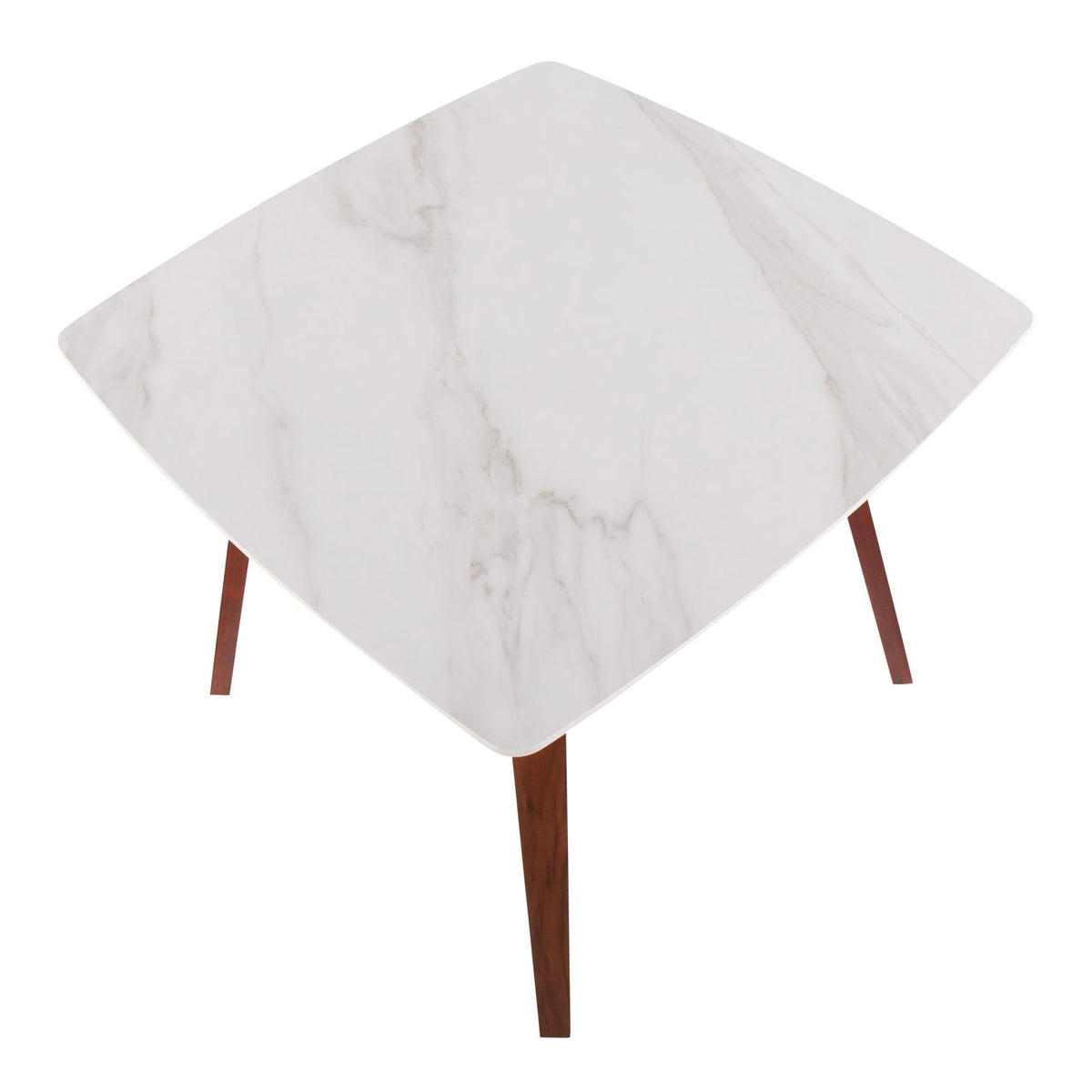 Walnut Wood Marble Dining Table - Seats 4