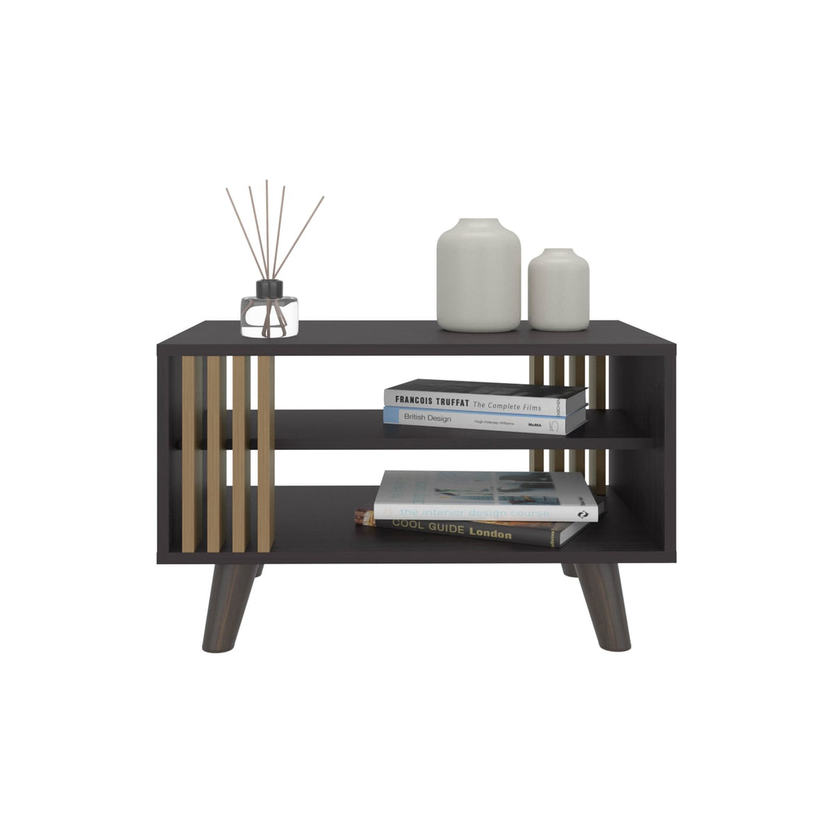 Multicolor Coffee Table with Storage Shelf - Modern Living Room Table