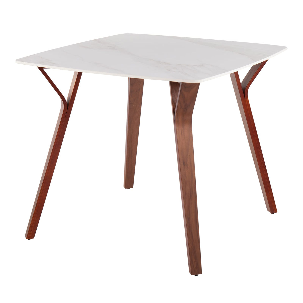 Walnut Wood Marble Dining Table - Seats 4
