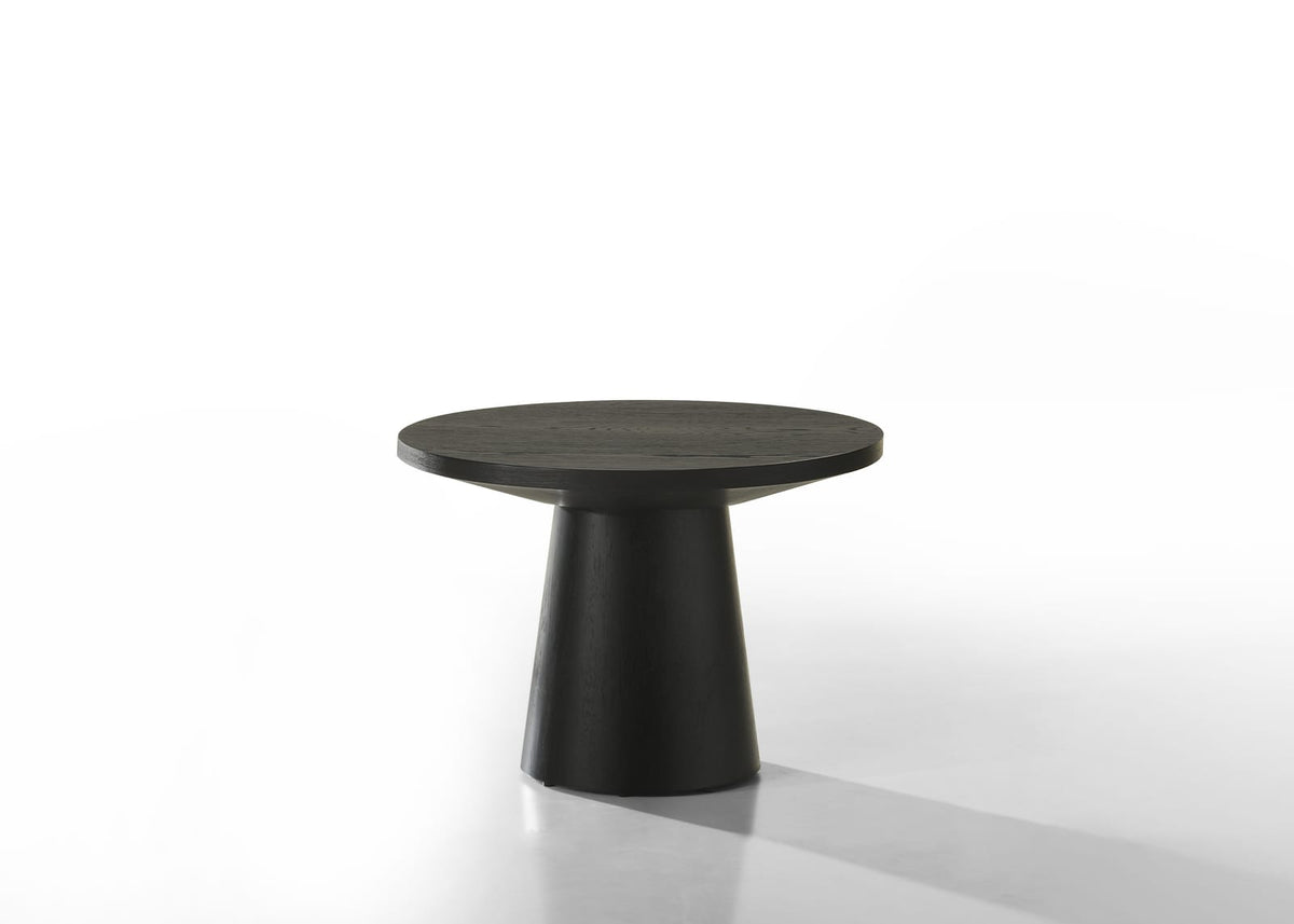 22 Inch Round Black Wood End Table for Home Spaces