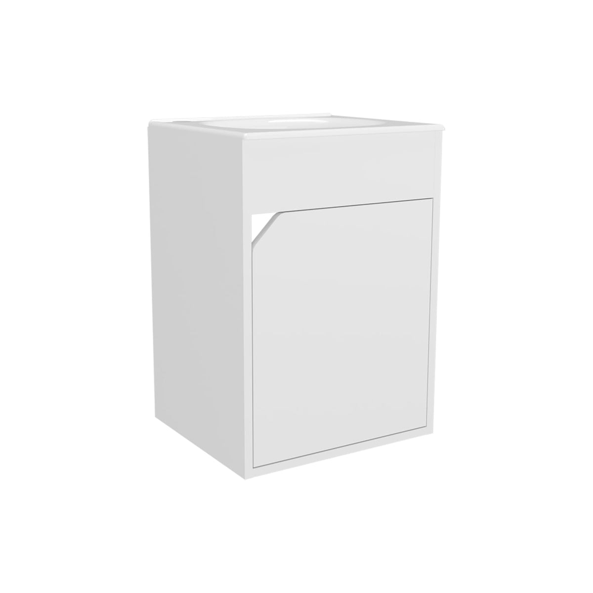 White Bathroom Floating Vanity with a Door - Storage & Style