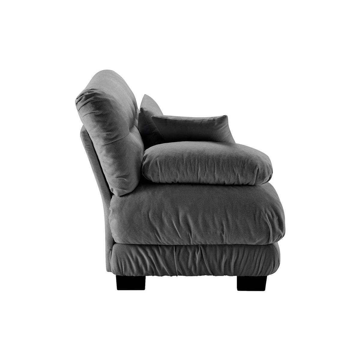 Gray Chenille Sofa - 1 Seat Armless for Living Room