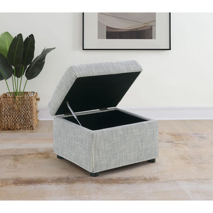 Merced Grey Upholstered Lift Top Storage Ottoman - 24" x 19.5"