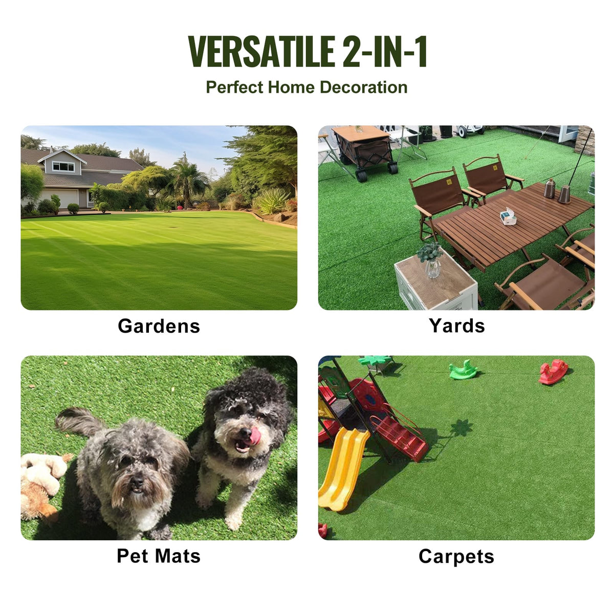 4x6 ft Artificial Grass Turf Rug - Multi Color Outdoor Patio Mat