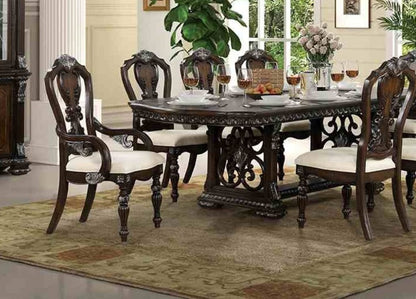 Traditional Dark Brown Solid Wood Side Chairs for Dining Room