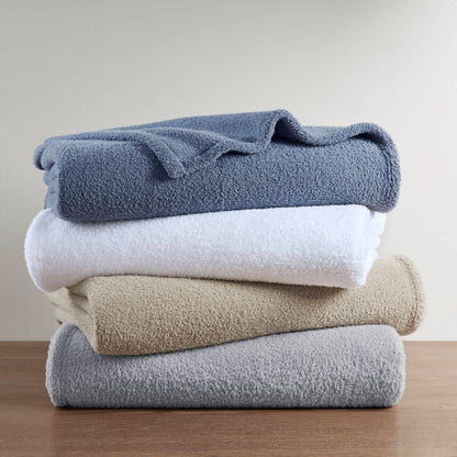 Grey Polyester Twin Size Blanket - Soft Feathersoft
