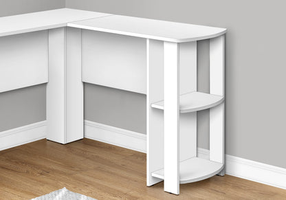 L-Shaped Computer Desk with Storage - 48" White