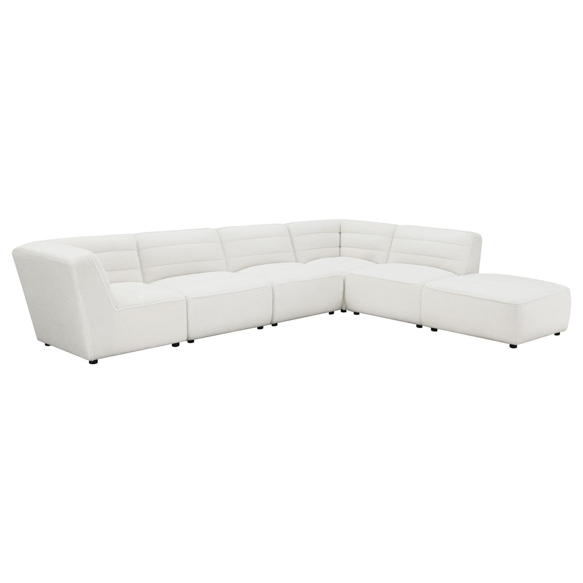 Ivory Upholstered Corner Chair - Modular Accent Seat for Living Room