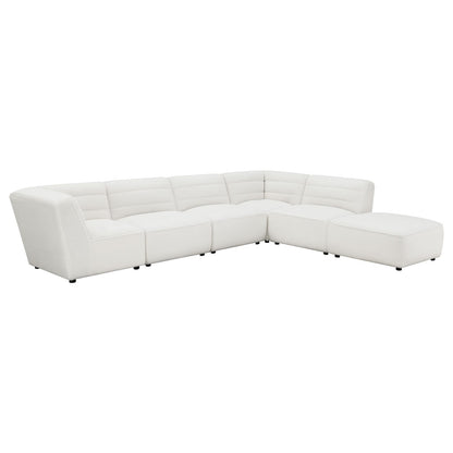 Ivory Upholstered Corner Chair - Modular Accent Seat for Living Room