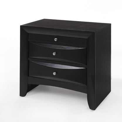 Ireland Black Finish Nightstand - Sleek Storage & Style