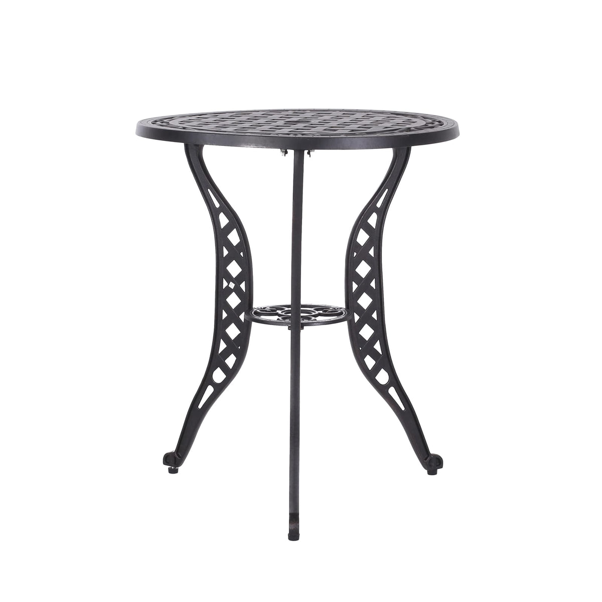 Black Aluminium Bistro Set - 2-Seat Patio Furniture