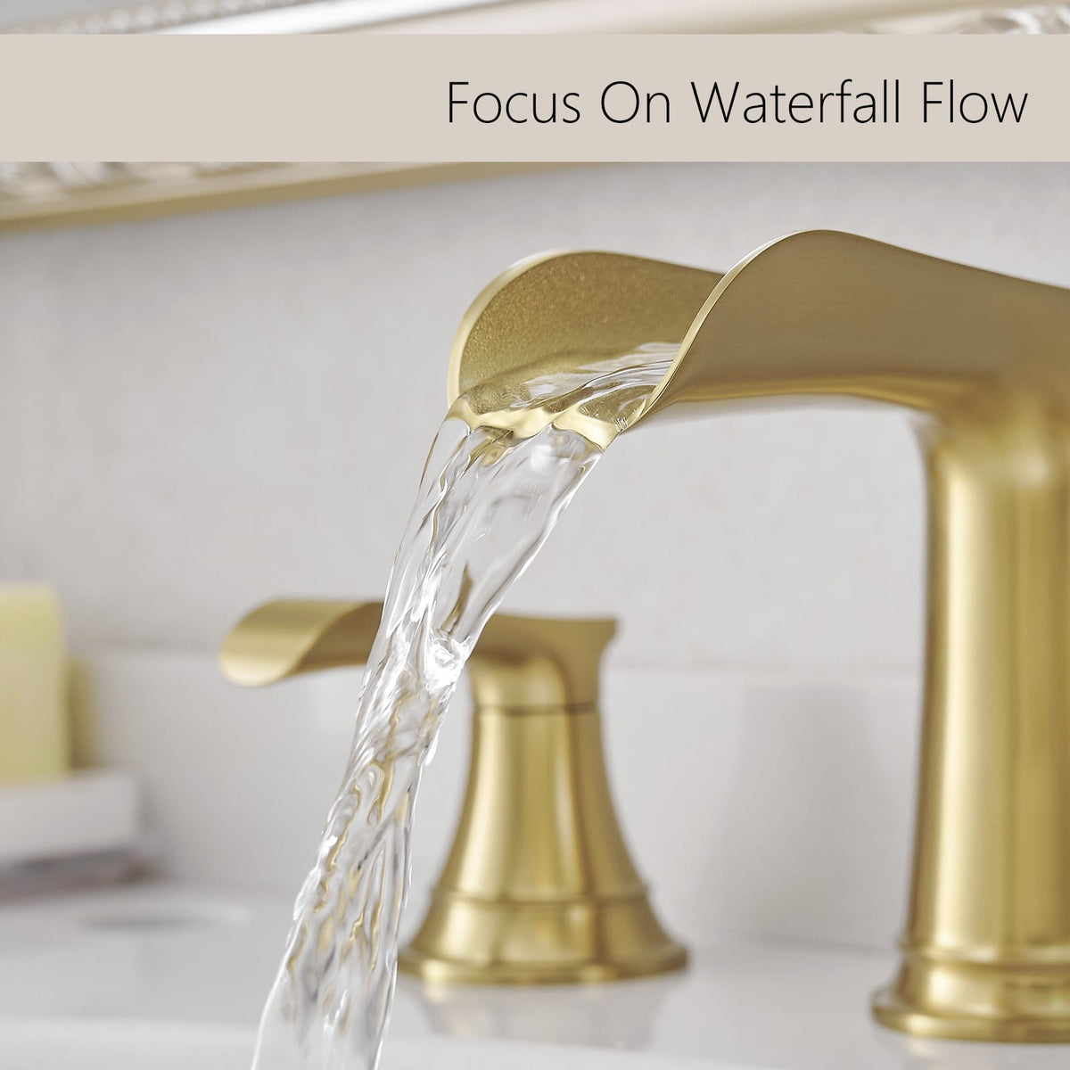 Brushed Gold 8 Inch Widespread Bathroom Sink Faucet for Vanity Renovation