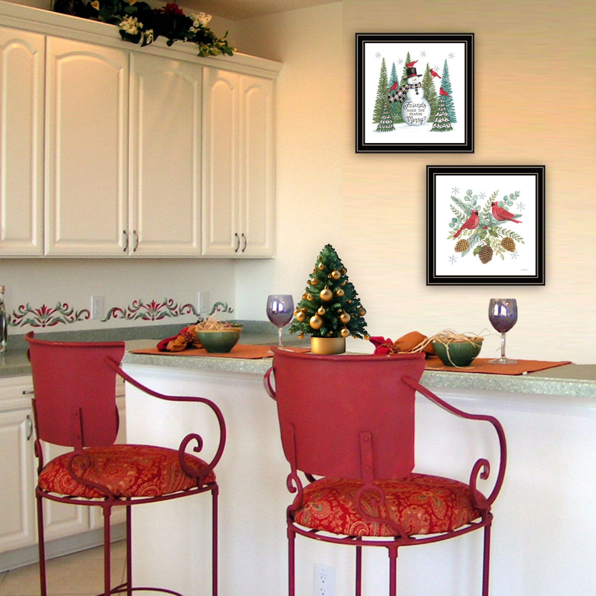 Trendy Framed Wall Art - Multicolor Vignette Friends