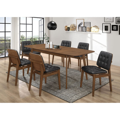 Natural Walnut Rectangular Dining Table with Chairs