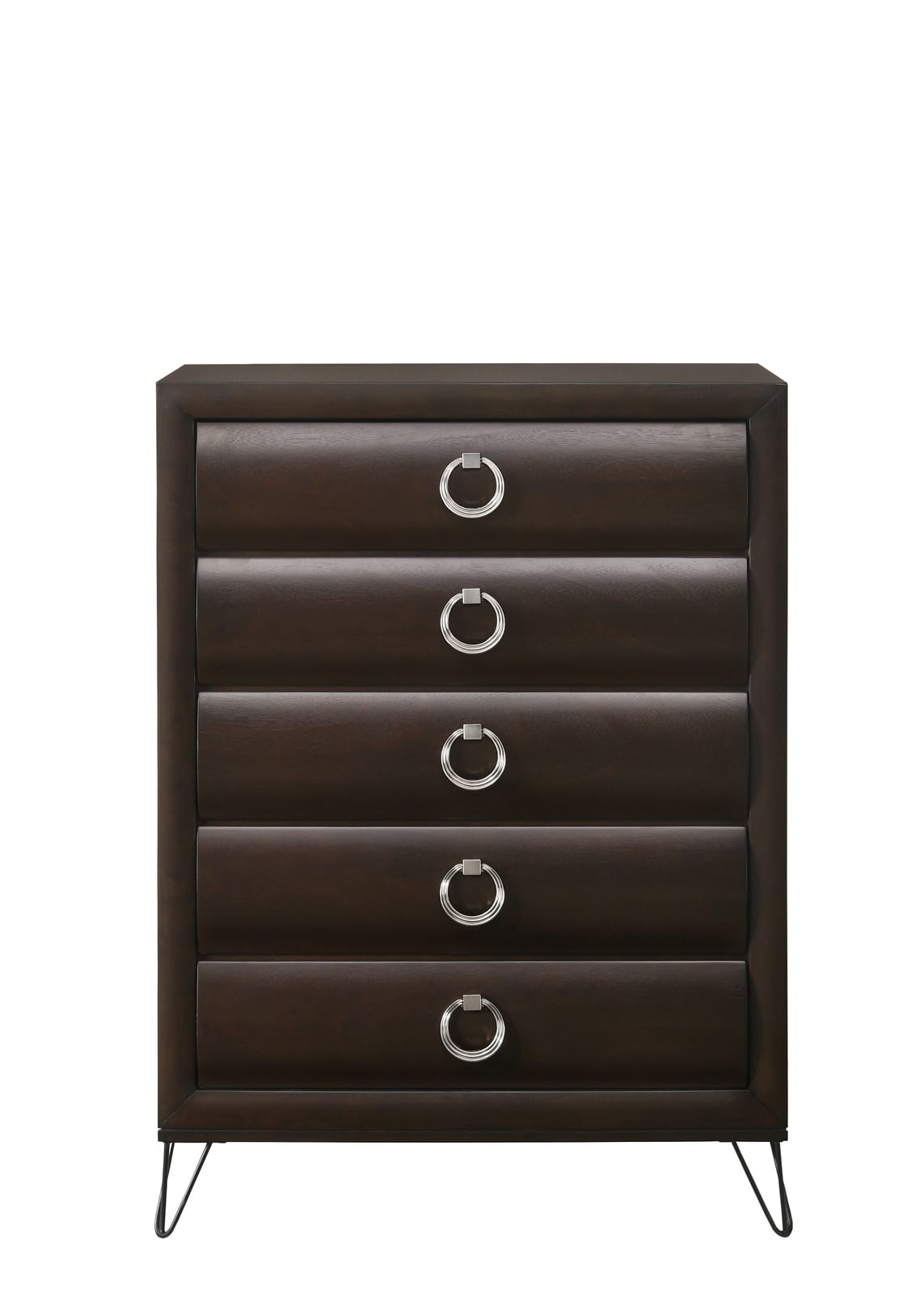 Dark Brown 5-Drawer Chest - Bedroom Storage